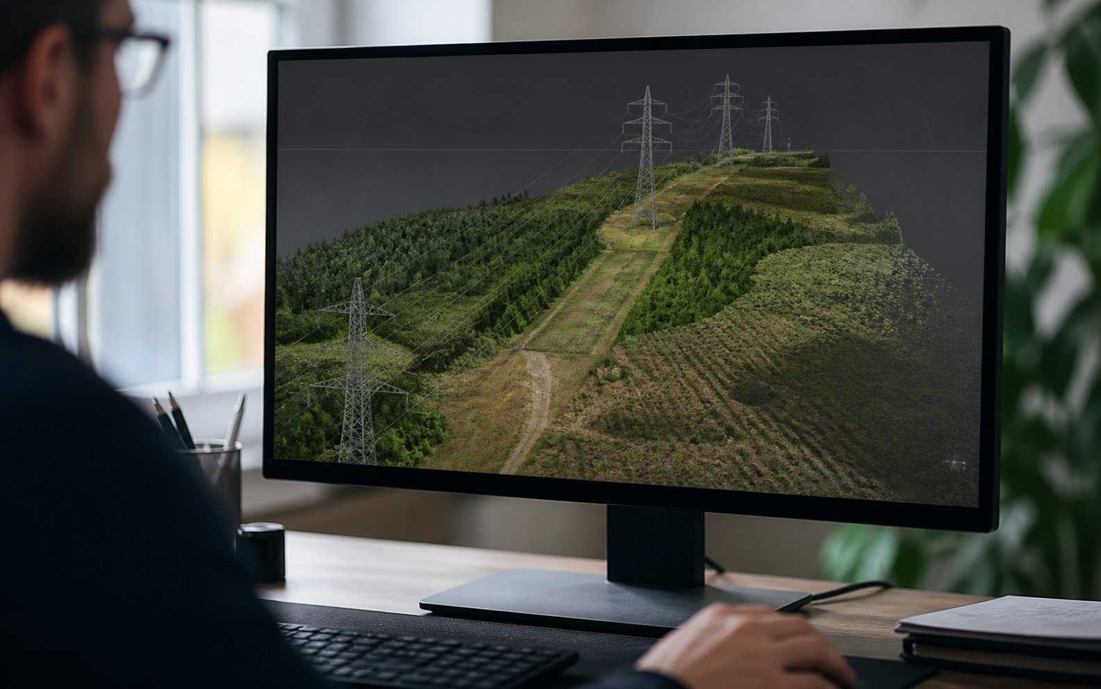3D model terénu a energetickej trasy