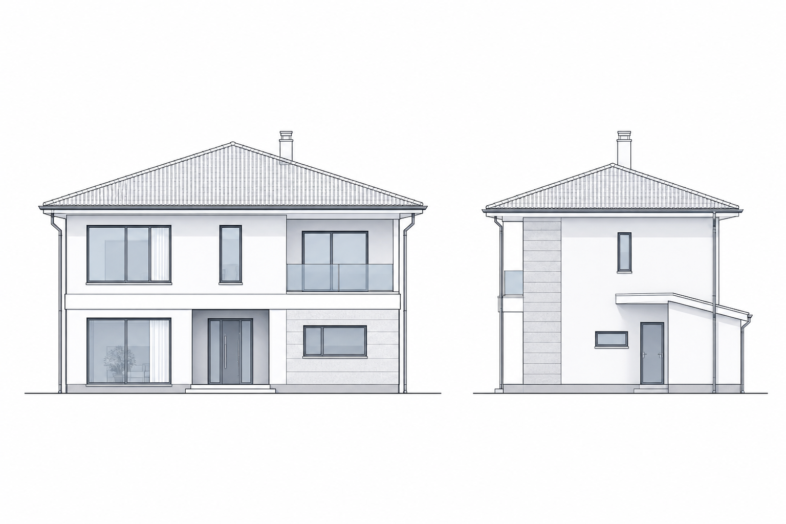 Architektonické pohľady zameraného domu