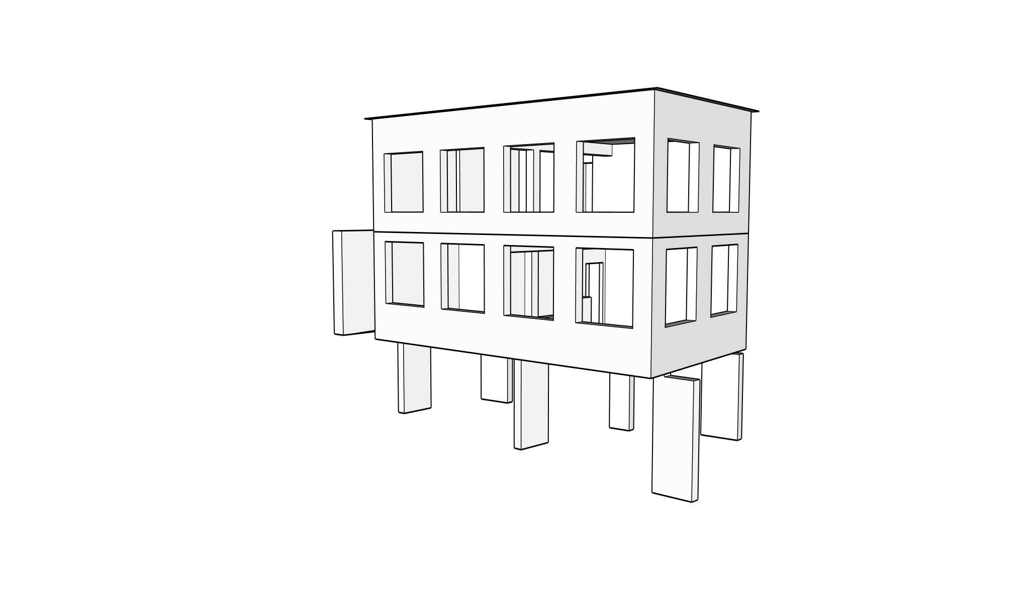 3D model prístavby v Červenici